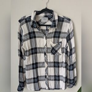 Rails Hunter Plaid Button-Down Shirt – Blue/White – Size Small